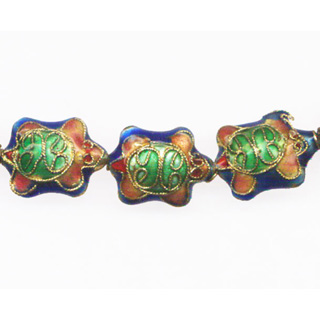 ENAMEL TURTLE 13X18MM BLUE