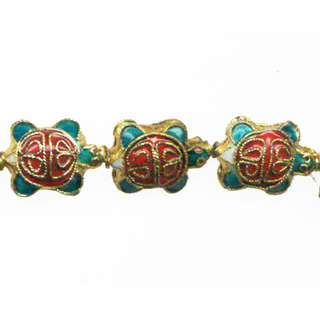 ENAMEL TURTLE 13X18MM TEAL