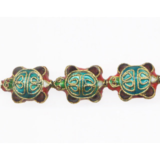ENAMEL TURTLE 13X18MM RED