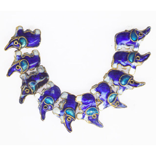 ENAMEL ELEPHANT 13X18MM BLUE