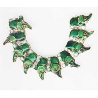 ENAMEL ELEPHANT 13X18MM GREEN