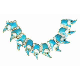 ENAMEL ELEPHANT 13X18MM TURQUOISE