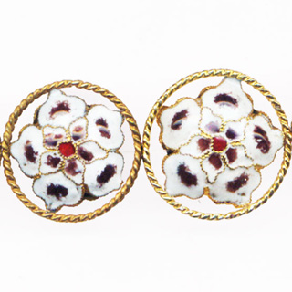 ENAMEL BEGONIA WITH RING 24MM PURPLE