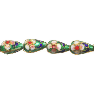 ENAMEL TEAR DROP 8X13MM GREEN