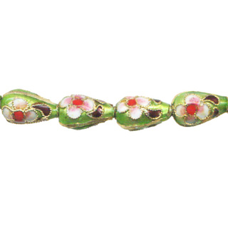 ENAMEL TEAR DROP 8X13MM APPLE GREEN