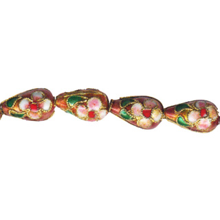 ENAMEL TEAR DROP 8X13MM RUST RED