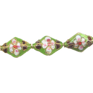 ENAMEL DIAMOND 14X21MM APPLE GREEN