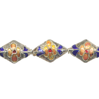 ENAMEL DIAMOND 14X21MM SILVER