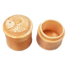OX BONE CARVED FISH BOX