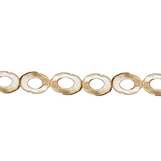 MOP(NATURAL) TWIST OVAL DONUTS 10X14MM