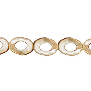 MOP(NATURAL) TWIST OVAL DONUTS 15X20MM