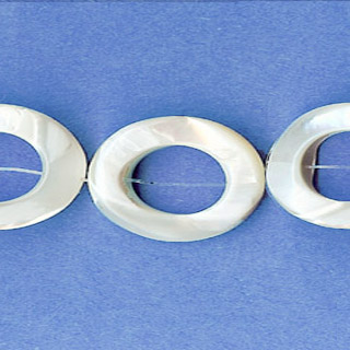 MOP(WHITE) TWIST OVAL DONUT 18X25MM