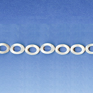 MOP(WHITE) TWIST OVAL DONUT 08X12MM