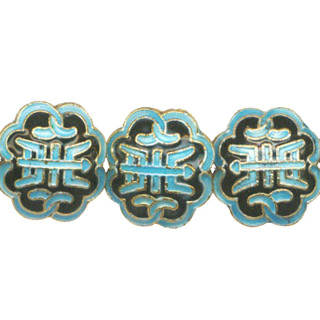 ENAMEL LONG LIFE FLOWER 17X19MM BLACK