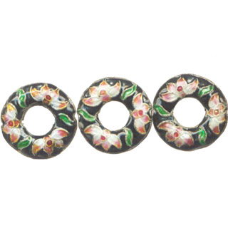 ENAMEL DONUT 20MM BLACK