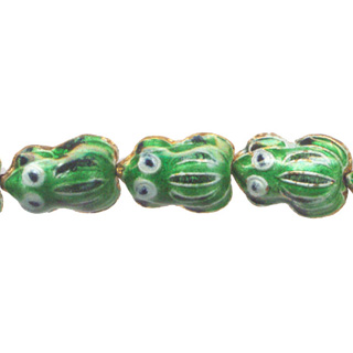 ENAMEL FROG 14X19MM GREEN