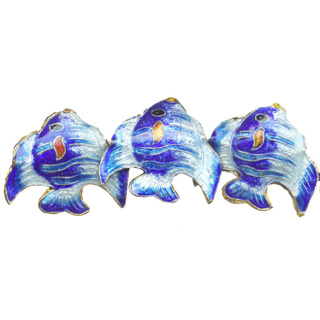 ENAMEL FISH 30X33MM BLUE