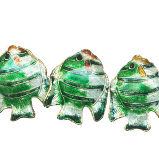ENAMEL FISH 25X31MM GREEN