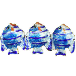 ENAMEL FISH 25X31MM LIGHT BLUE