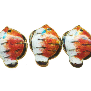 ENAMEL FISH 28X34MM ORANGE