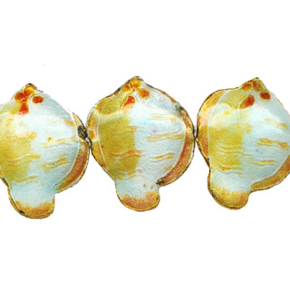ENAMEL FISH 28X34MM YELLOW