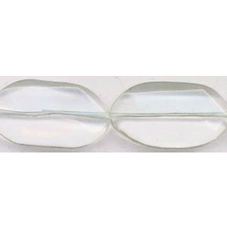 CLEAR QUARTZ FACETED OVAL FREEFORM 24X44MM