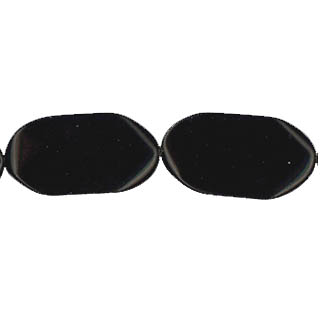 BLACK OBSIDIAN FACETED OVAL FREEFORM 24X44MM