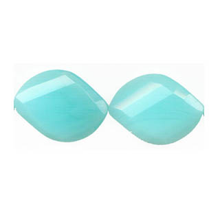 AMAZONITE QUARTZ (GLASS) FACETED WAVE S SHAPE 30X40MM