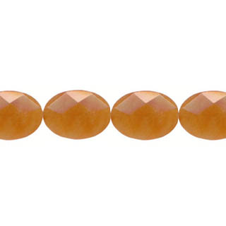 RED AVENTURINE FACETED FLAT OVAL 13X18MM