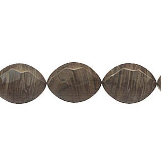 BLACK ZEBRA FACETED OVAL 30X40MM