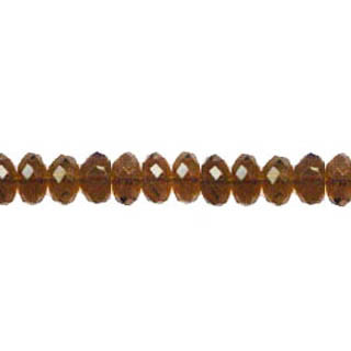 DARK TOPAZ QUARTZ FACETED ROUNDELLE 10MM