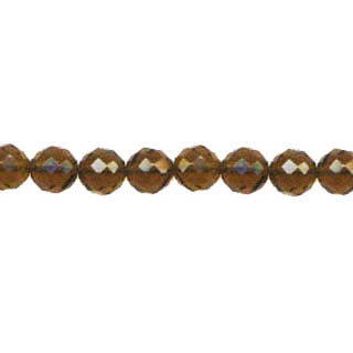 DARK TOPAZ QUARTZ FACETED ROUND 10MM