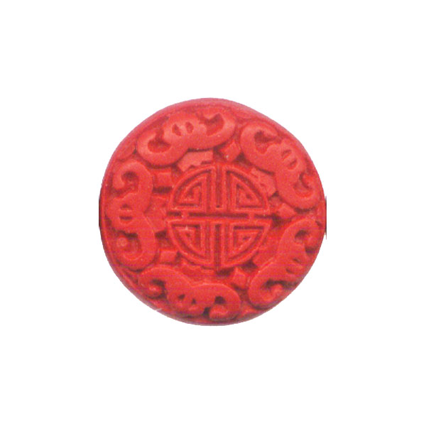 CINNABAR COIN 28MM RED