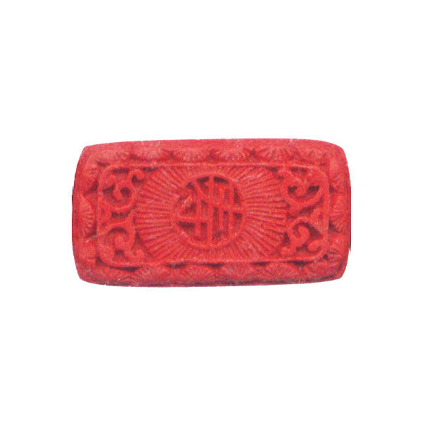 CINNABAR RECTANGLE 18X33MM RED