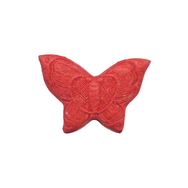 CINNABAR BUTTERFLY 25X38MM RED