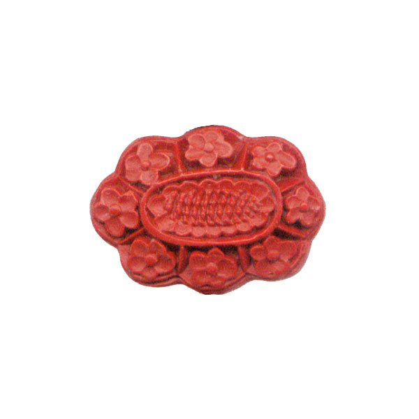 CINNABAR RECTANGLE 24X35MM RED