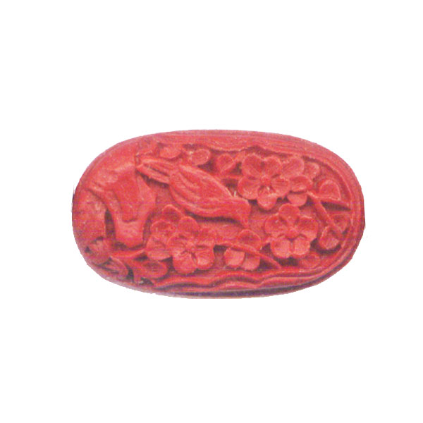 CINNABAR OVAL 20X34MM RED