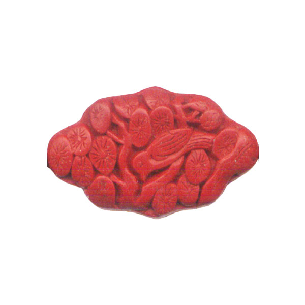 CINNABAR OVAL 21X34MM RED