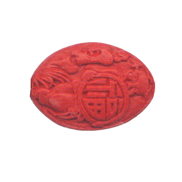 CINNABAR OVAL 25X35MM RED