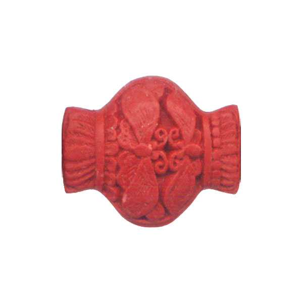 CINNABAR VASE 25X31MM RED