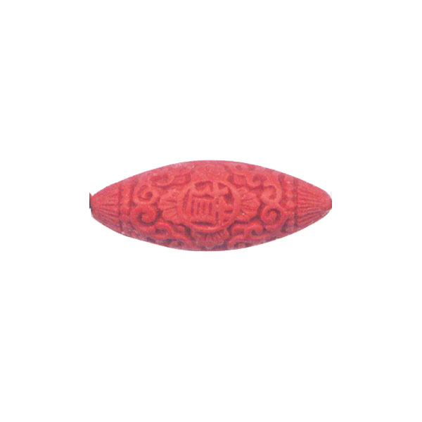 CINNABAR RICE 13X35MM RED