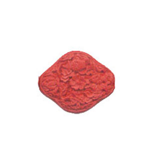 CINNABAR DIAMOND 25X30MM RED