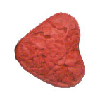 CINNABAR HEART 25X27MM RED