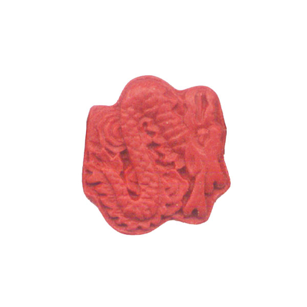 CINNABAR DRAGON 25X27MM RED