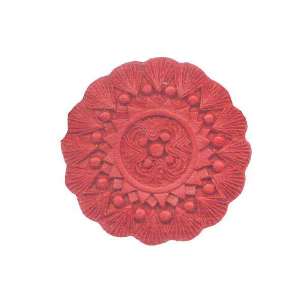 CINNABAR COIN FLOWER 48MM RED