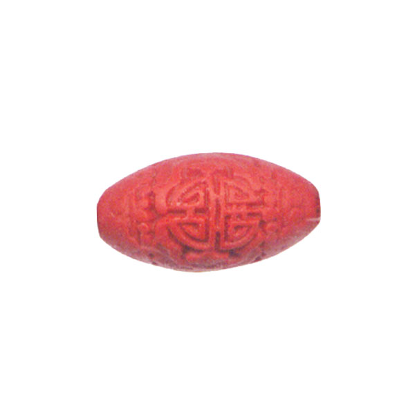 CINNABAR RICE 14X24MM RED