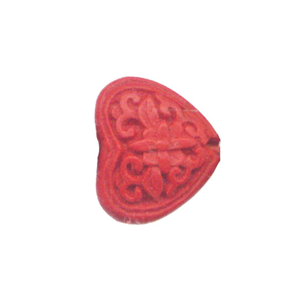 CINNABAR HEART 18X20MM RED
