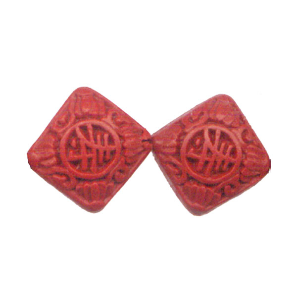 CINNABAR SQUARE 18MM RED