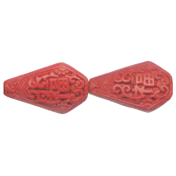 CINNABAR PEAR 15X24MM RED