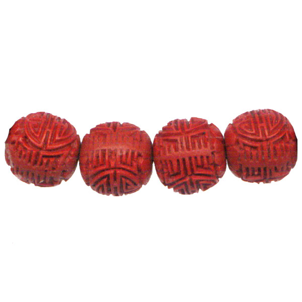 CINNABAR 12MM ROUND RED(A)